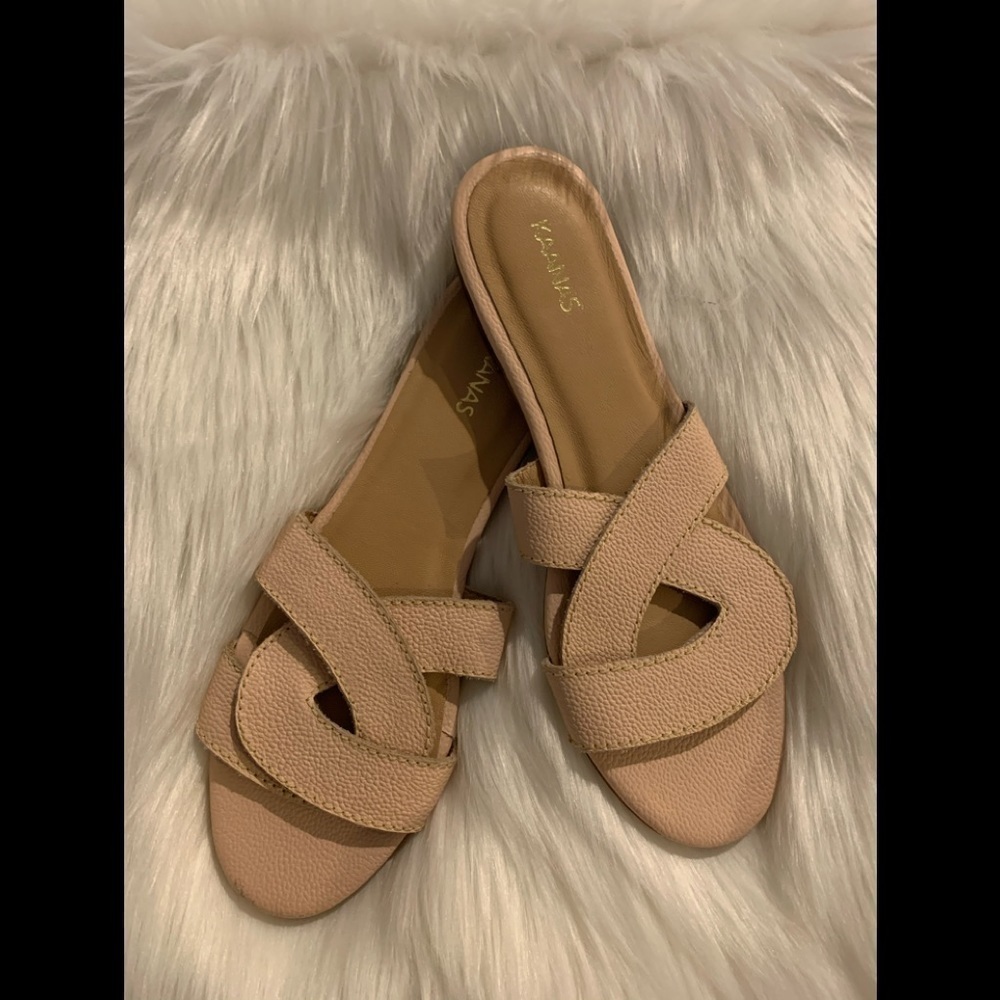 NWT KAANAS Santorini Infinity Sandal Nude Sz 6US​​​​​​​​​​​​​​​​​​​​​​​